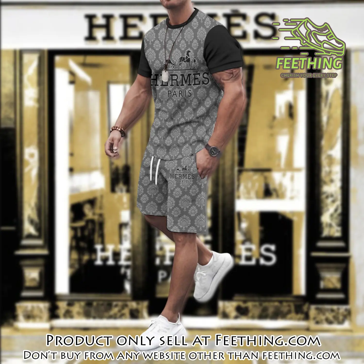 Hermes combo unisex tshirt & short limited luxury outfit cts1110 ft4804844